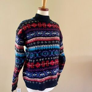 Wool 100% Vintage Turtleneck Sweater Nordic M